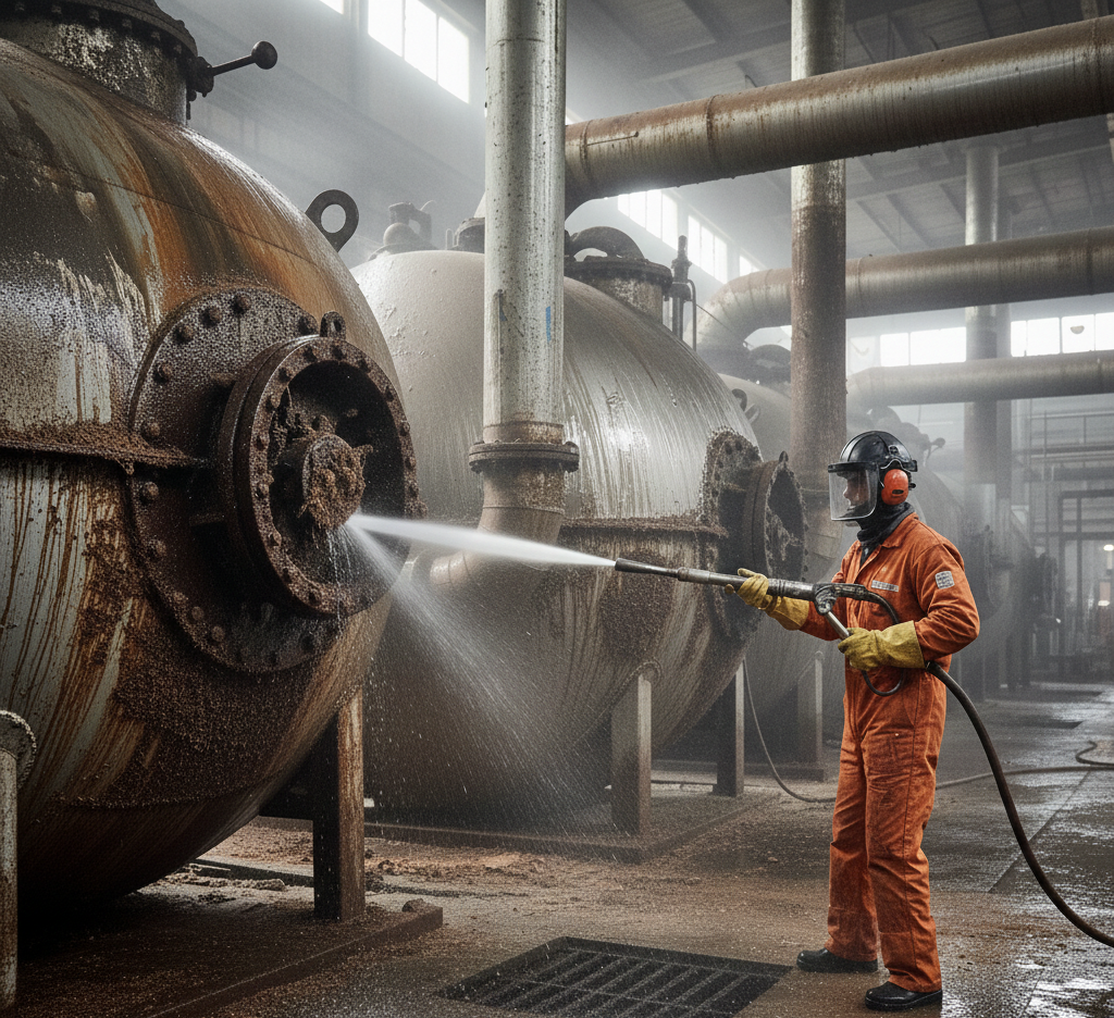 Chaniya Hydrojet Systems hydrojetting in action