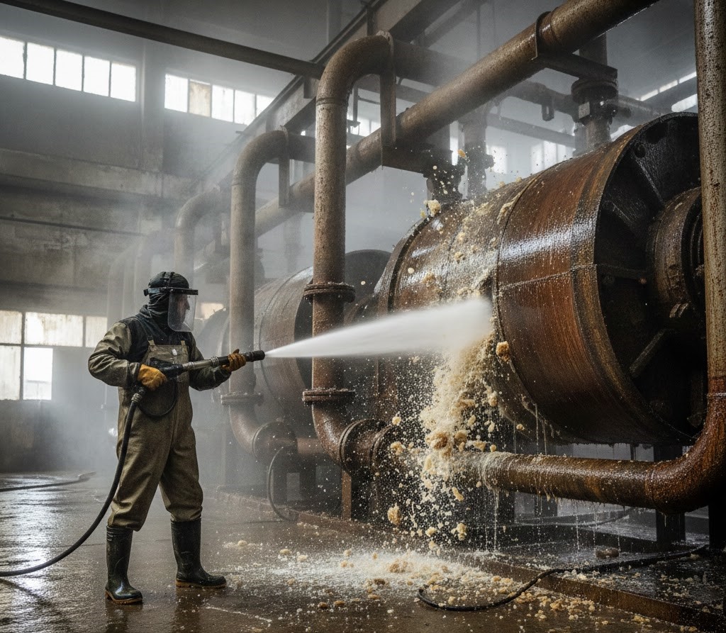 Sugar industry hydrojet cleaning